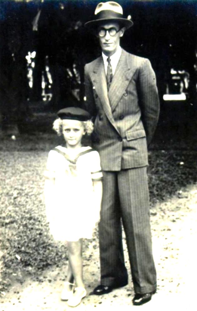 Carlos Drummond de Andrade e a filha única, Maria Julieta.