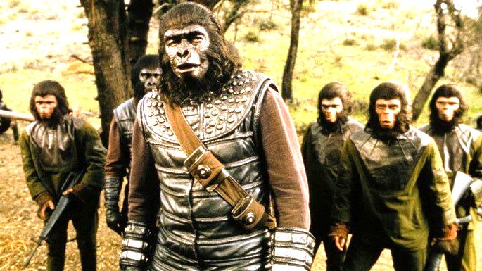 Frame do filme Batalha do Planeta dos Macacos.