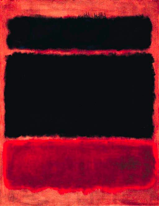 Black in Deep Red Pintura de Mark Rothko