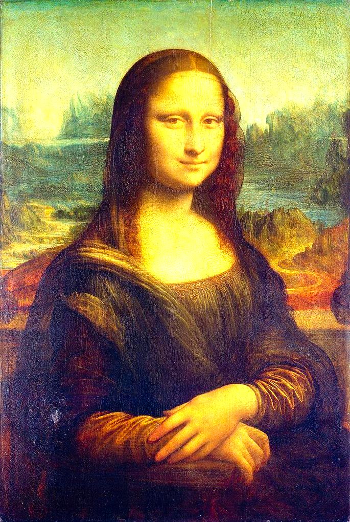 Mona Lisa, de Leonardo da Vinci, mostra uma mulher com as mãos sobre o colo e leve sorriso